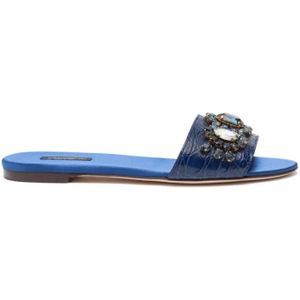 Dolce & Gabbana, Dames, Schoenen, Blauw, Maat: 39 EU Leer,