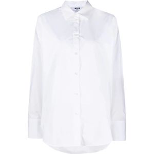 Msgm, Dames, Blouses & Shirts, Wit, Maat: XS Katoen,