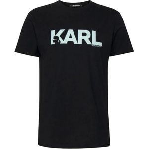 Karl Lagerfeld, Heren, Tops, Zwart, Maat: 2XL Katoen,