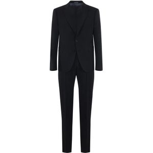 Emporio Armani, Heren, Pakken, Blauw, Maat: 5XL Viscose,