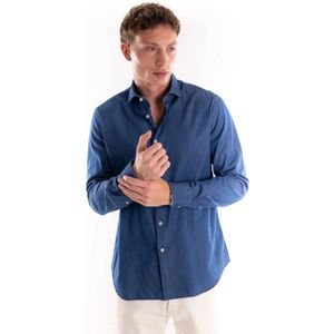 Xacus, Heren, Overhemden, Blauw, Maat: M Katoen,