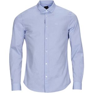 Armani Exchange, Heren, Overhemden, Blauw, Maat: M