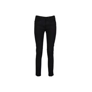 Prada Katoenen Straight Cut Gabardine Broek , Black , Dames , Maat: 2XL