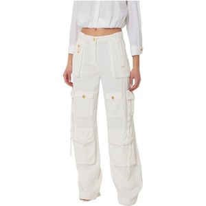 Elisabetta Franchi, Dames, Jeans, Wit, Maat: W27 Katoen,