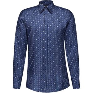 Dolce & Gabbana, Heren, Overhemden, Blauw, Maat: M Zijde,