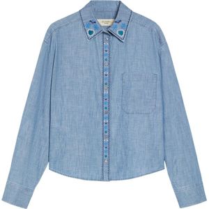 Max Mara Weekend, Dames, Blouses & Shirts, Blauw, Maat: M Katoen,