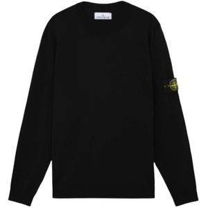 Stone Island, Heren, Truien, Zwart, Maat: M Wol,