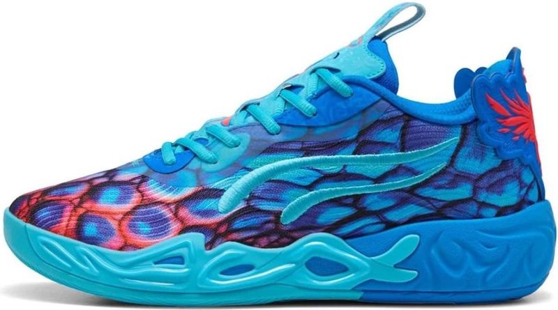 PUMA - MB.04 Lo Alien Skins - Basketbalschoenen - Blauw/Roze/Groen - Nitrofoam