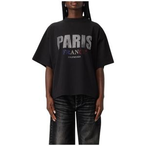 Balenciaga, Dames, Tops, Zwart, Maat: L