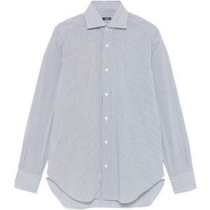 Barba, Heren, Overhemden, Blauw, Maat: XL Katoen,