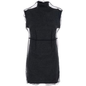 Msgm, Dames, Jurken, Grijs, Maat: S Wol,