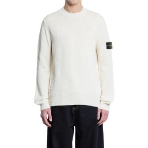 Stone Island, Heren, Truien, Wit, Maat: 2XL Katoen,