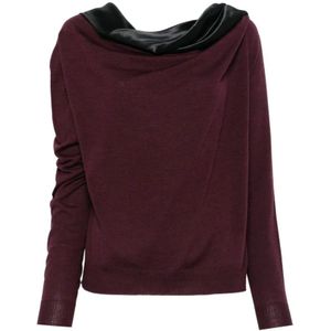 Alberta Ferretti, Dames, Truien, Bruin, Maat: XS Wol,