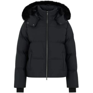 Moose Knuckles, Dames, Jassen, Zwart, Maat: L Nylon,