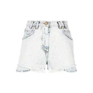 Balmain Denim shorts met laagjes en hoge taille , Blue , Dames , Maat: 2XS