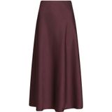 Neo Noir - Bovary Rok - Rood - Midi - Satijn