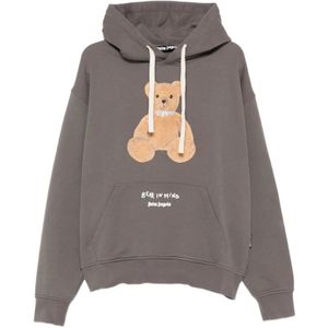 Palm Angels, Heren, Sweatshirts & Hoodies, Grijs, Maat: L Katoen,