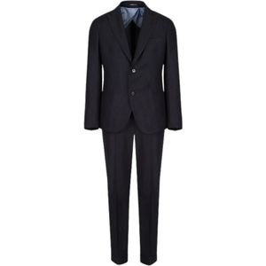 Emporio Armani, Heren, Pakken, Blauw, Maat: S Wol,