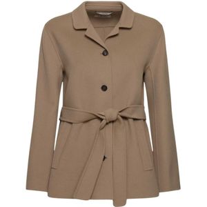 Max Mara, Dames, Jassen, Beige, Maat: 2XS Wol,