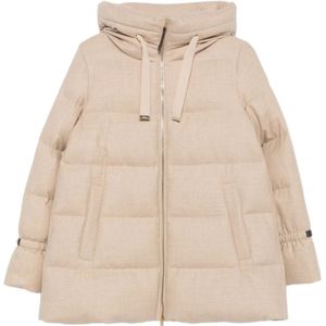 Herno, Dames, Jassen, Beige, Maat: M Leer,