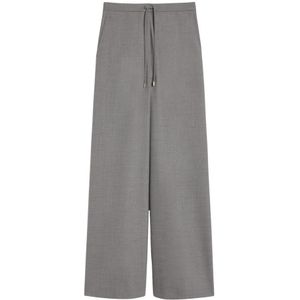 Max Mara Studio, Dames, Broeken, Grijs, Maat: XS Wol,