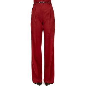 Max Mara Studio, Dames, Broeken, Rood, Maat: XS Wol,