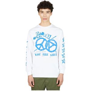 Nancy, Heren, Tops, Wit, Maat: S Katoen,