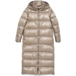 Herno, Dames, Mantels, Grijs, Maat: L Leer,