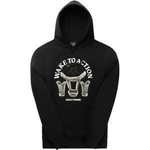 Daily Paper, Heren, Sweatshirts & Hoodies, Zwart, Maat: L Fleece,