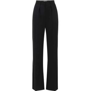 Elisabetta Franchi, Dames, Broeken, Zwart, Maat: XL Leer,