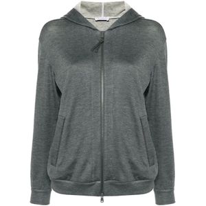 Brunello Cucinelli, Dames, Sweatshirts & Hoodies, Grijs, Maat: XS Katoen,