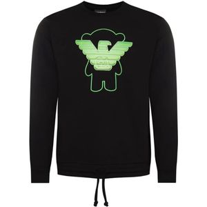 Emporio Armani, Heren, Sweatshirts & Hoodies, Zwart, Maat: L Katoen,