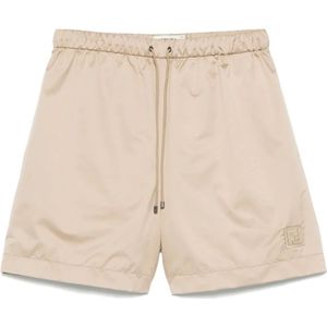Fendi, Dames, Korte broeken, Beige, Maat: M Zijde,