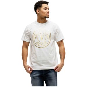 Versace Jeans Couture, Heren, Tops, Wit, Maat: M Katoen,