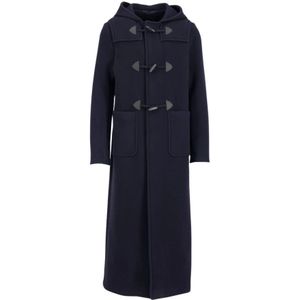 Prada, Heren, Mantels, Blauw, Maat: M Wol,