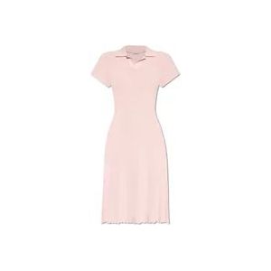 Burberry Geribbelde jurk met kraag , Pink , Dames , Maat: XS