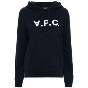 A.p.c. - Velvet Touch - Hoodie - Blauw - 100% Katoen