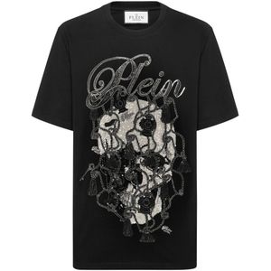 Philipp Plein, Heren, Tops, Zwart, Maat: S Katoen,