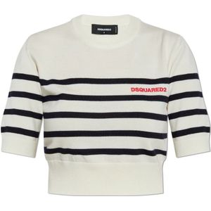 Dsquared2, Dames, Truien, Beige, Maat: XS Wol,
