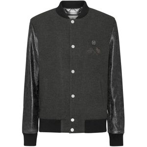 Philipp Plein, Heren, Jassen, Grijs, Maat: M Wol,