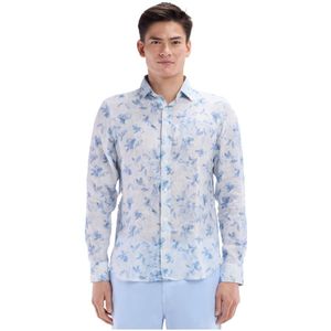 Eden Park, Heren, Overhemden, Blauw, Maat: L Linnen,