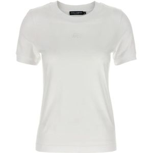 Dolce & Gabbana, Dames, Tops, Wit, Maat: 3XS Katoen,