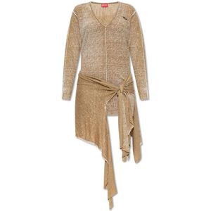 Diesel, Dames, Jurken, Beige, Maat: M Linnen,