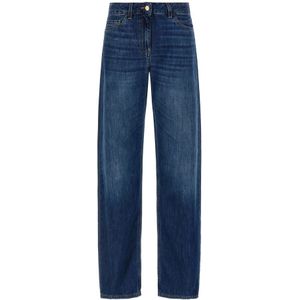 Elisabetta Franchi, Dames, Jeans, Blauw, Maat: W26 Katoen,