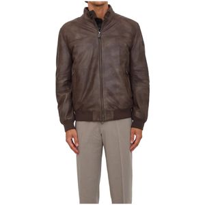 Peuterey, Heren, Jassen, Bruin, Maat: M Leer,