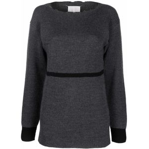 Maison Margiela, Dames, Truien, Grijs, Maat: S Wol,