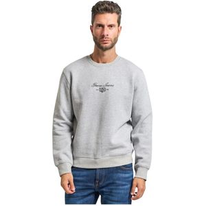 Guess, Heren, Sweatshirts & Hoodies, Grijs, Maat: S Katoen,