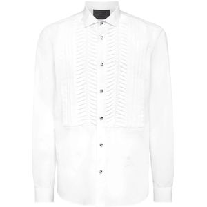 Philipp Plein, Heren, Overhemden, Wit, Maat: S Katoen,