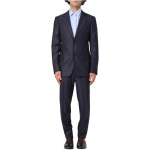 Emporio Armani, Heren, Pakken, Blauw, Maat: L Tweed,