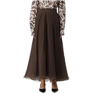Brunello Cucinelli, Dames, Rokken, Bruin, Maat: XS Chiffon,